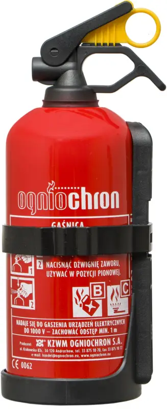 Gaśnica proszkowa GP1 z BC z wieszakiem FIRESHOP-040125 Premium