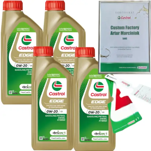CASTROL EDGE 0W20 C5 4L DEXOS1 GEN3 MB 229.71 FORD WSS-M2C947-A + ZAWIESZKA Tani